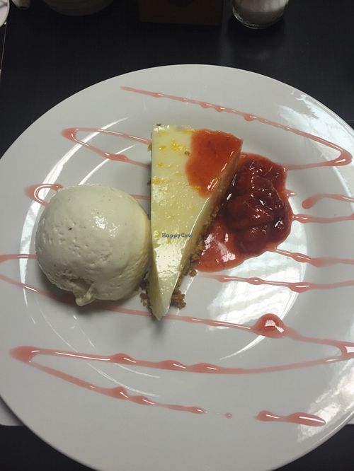 Vegan cheesecake at The Green Room in Middlesbrough