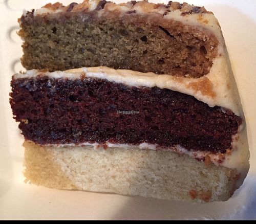 peanut butter, vanilla, coffee & chocolate cake at The Green Room in Middlesbrough