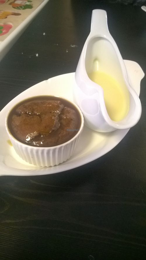 Sticky toffee pudding and custard at The Green Room in Middlesbrough