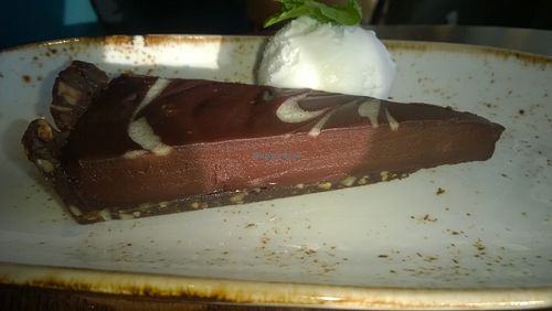 Chocolate coconut tart at Las Iguanas - Quayside in Newcastle Upon Tyne