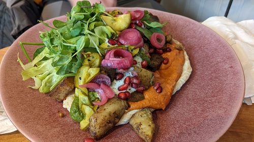 Masala flatbread at Earthlings in Bolton