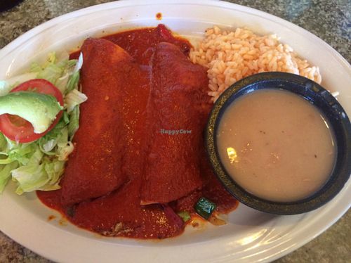 veg enchiladas  at La Cueva Restaurante Mexicano in Torrey