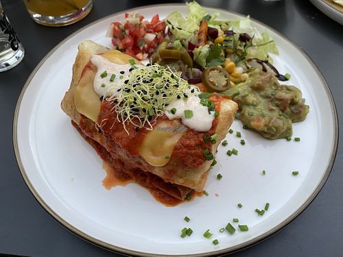 Vegan Chimichanga with fake meat at La Fiesta in Linz