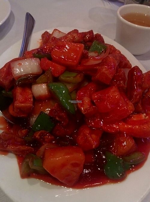 sweet and sour tofu at Asian Garden in Grass Valley