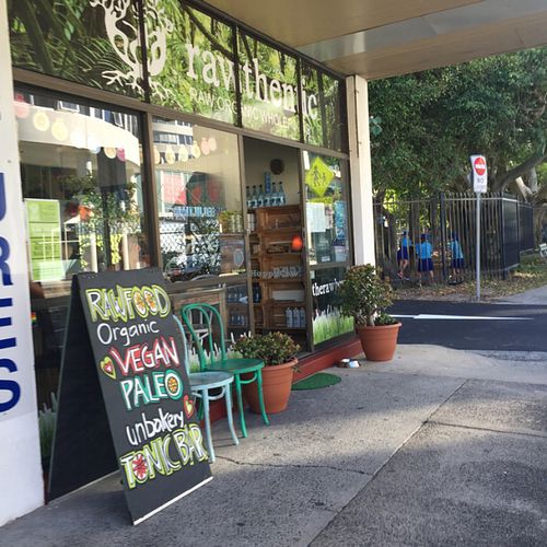store front at Rawthentic Organic Unbakery & Farmacy in Gold Coast