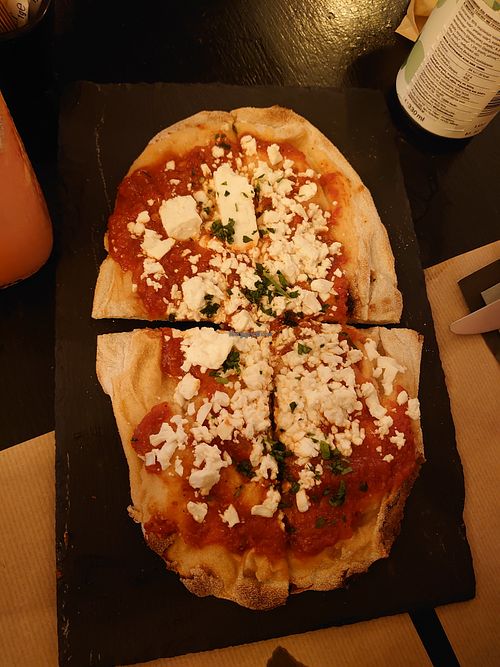 Feta Flatbread with tomato  at ONO in Rhodes