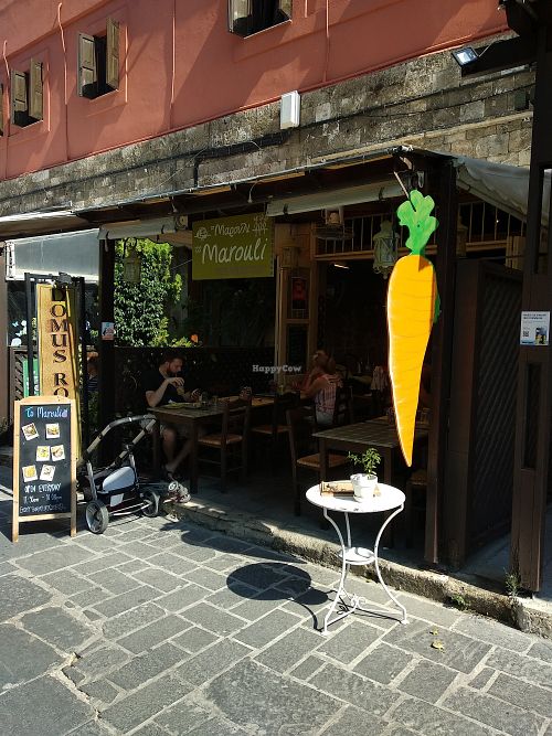 Cafe entrance at ONO in Rhodes