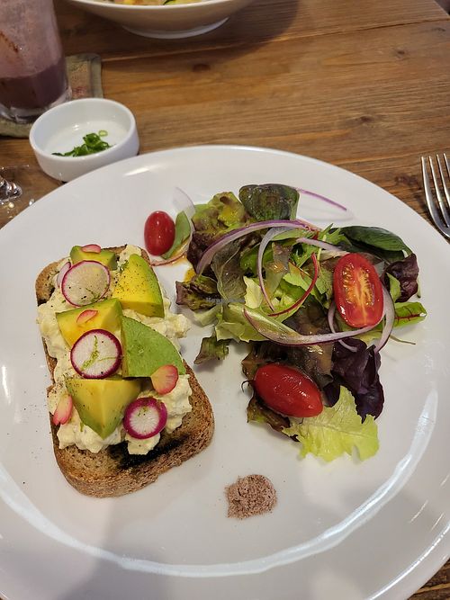 Chickpea 'egg salad' toast at Plants in Taipei