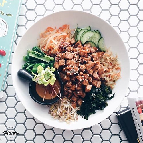 Macrobiotic Tempeh Bibimbap at Plants in Taipei