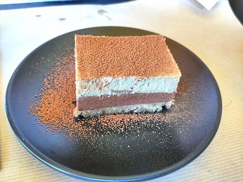Raw tiramisu at Veganaki in Athens