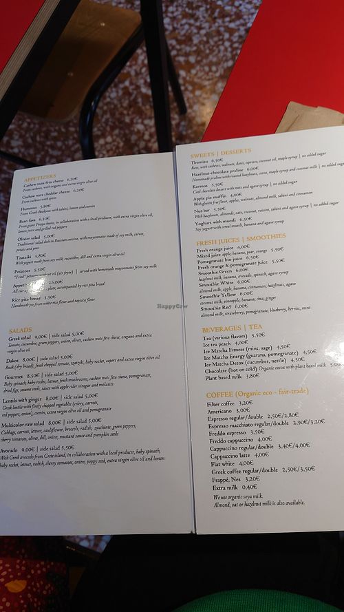 Menu 2 at Veganaki in Athens