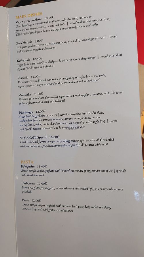 Menu 4 at Veganaki in Athens