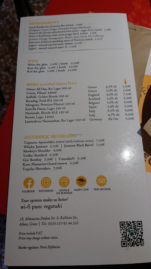 Menu 5 at Veganaki in Athens