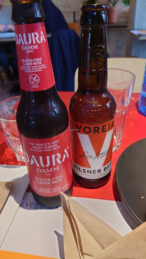 Gluten free and vegan beers at Veganaki in Athens