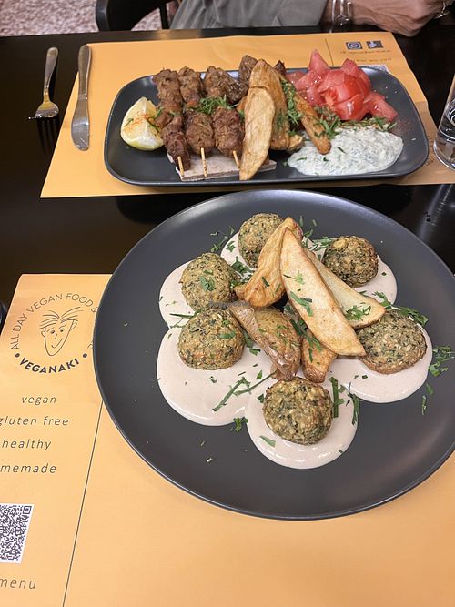 Souvlaki and Keftedakia  at Veganaki in Athens