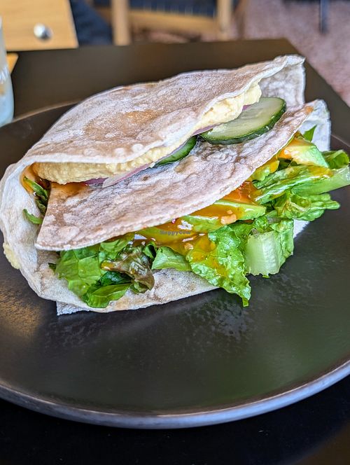 Appetizer avocado hummus gf pita at Veganaki in Athens