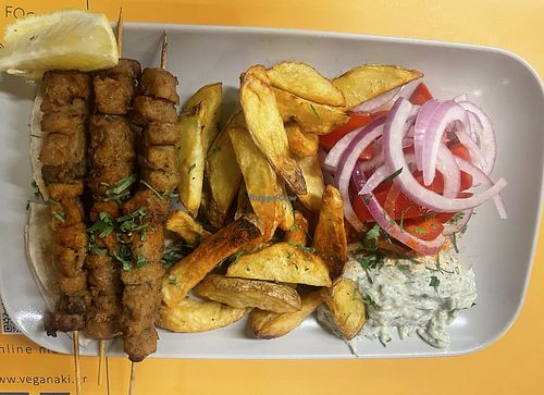 Soy souvlaki  at Veganaki in Athens