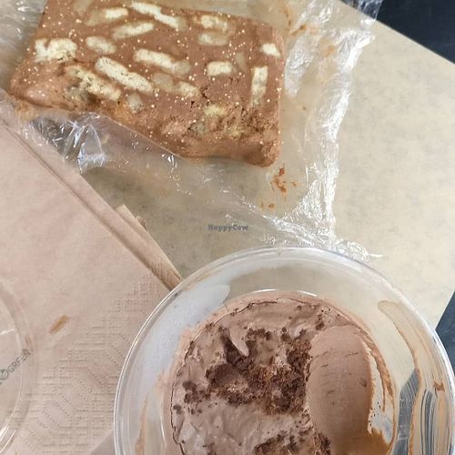 Kormos and chocolate banana moose at Veganaki in Athens