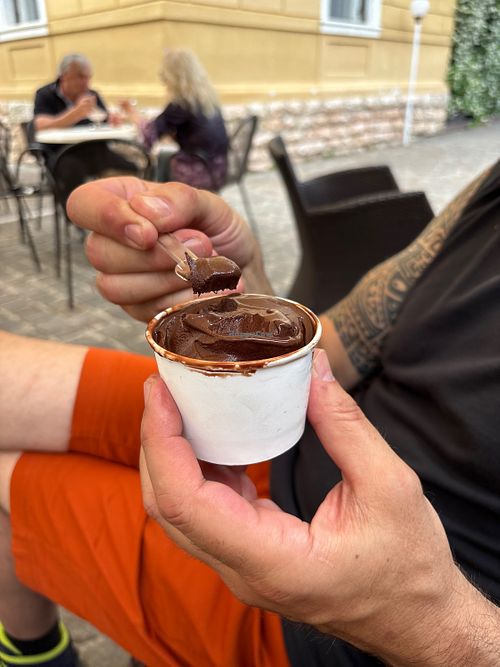 Vegan opties: pure chocola of cocos. 2 smaken. Bediening spreekt alleen Italiaans en haalt lactosevrij en vegan door elkaar...  at Bologna Gelateria - Pasticceria in Mori