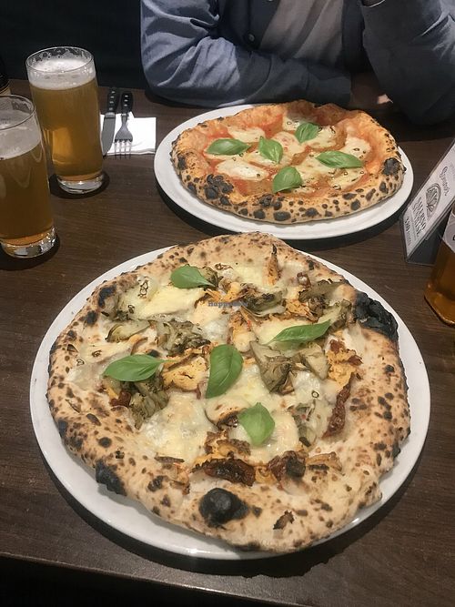 Smoked Tofu pizza, Salame Pizza. at La Stella Nera in Berlin