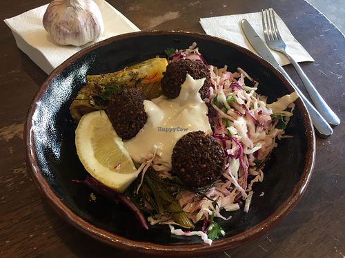 Salad Plate with Falafel: $14 at Very Good Falafel in Brunswick