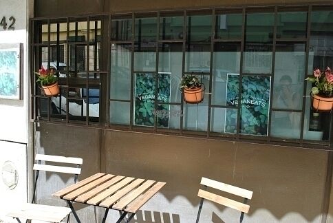 Perfect sun for coffee and cake! at Veganeats Caffe in Lisbon