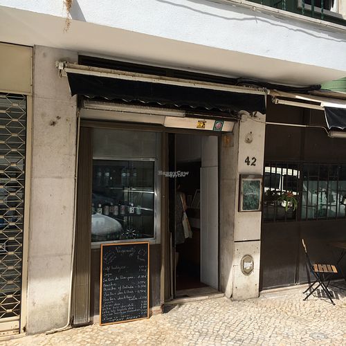 outside  at Veganeats Caffe in Lisbon