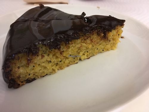 Orange chocolate cake at Veganeats Caffe in Lisbon