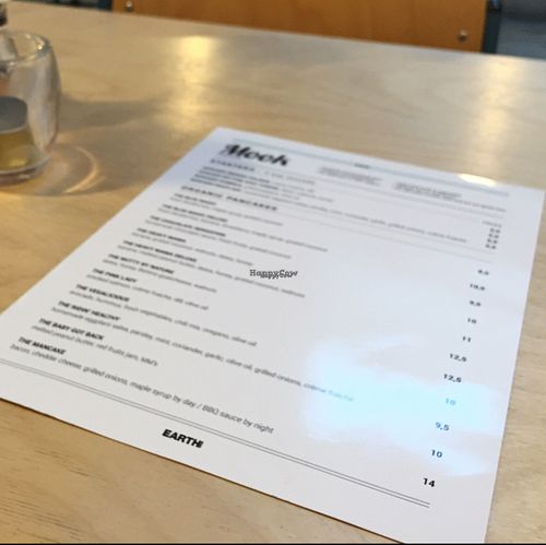 Menu  at MOOK Pancakes in Amsterdam