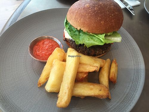 Farmacy Burger. Totally amazing!!!! So juicy and hearty.  at Farmacy in West London