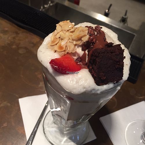 sunday brownie dessert  at Farmacy in West London