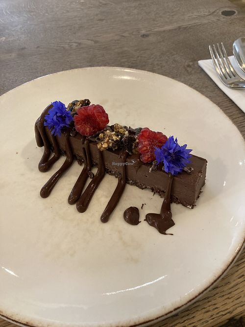 Raw chocolate torte  at Farmacy in West London