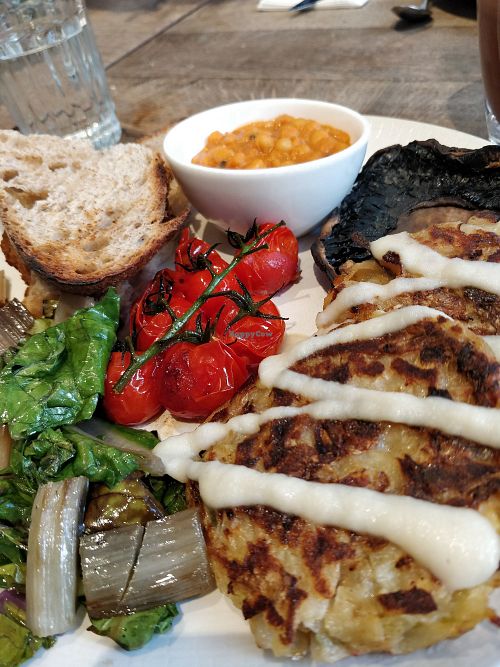 Breakfast plate at Farmacy in West London