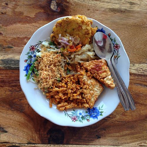 corn fritters & tempeh  at Local Warung & Coffee in Sanur
