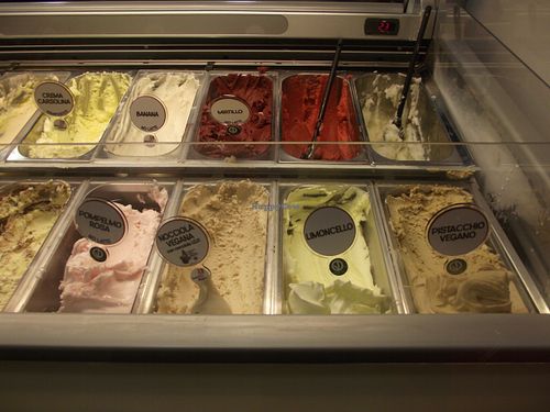 Ice cream! :) They have a lot of flavour of vegan ice cream. :) at Gelato Marco in Trieste