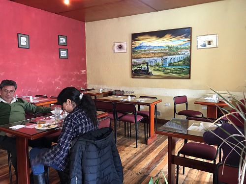 the restaurant at Brocolini in Latacunga