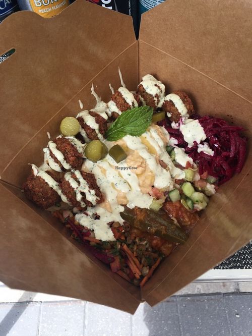 Vegan felafel bowl  at SoomSoom in Saskatoon