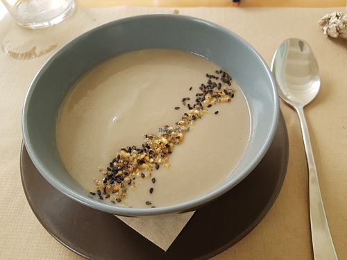 Cream of mushroom at Clorofil-la in Mahon