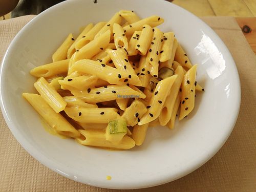 Curry penne at Clorofil-la in Mahon