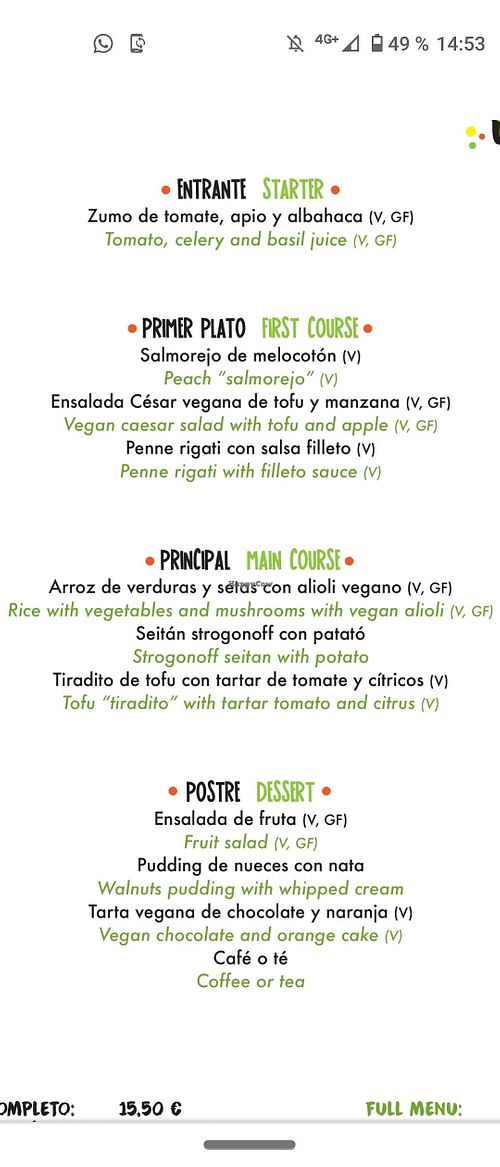 Changing menu at Clorofil-la in Mahon