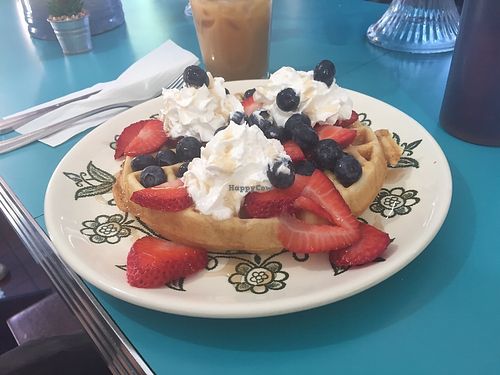 Waffles with berries at The Tasty in Philadelphia