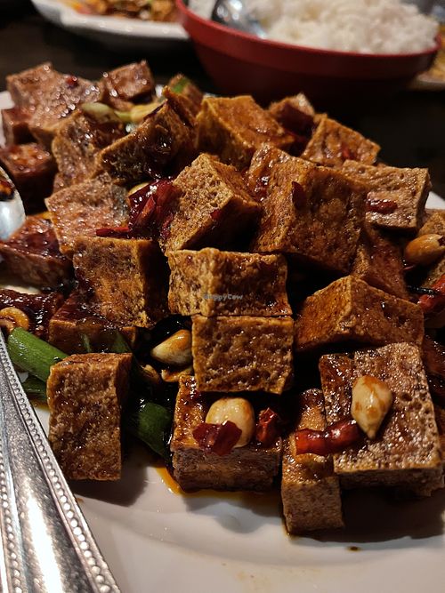 Kung Pao Tofu, extra spicy (delicious!)  at Grand Szechuan in Bloomington