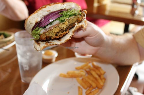 Veggie Burger. Vegan or Vegetarian (add cheese).  at Pita Plate in Morehead City