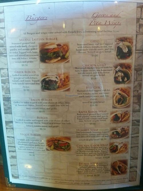 burgers, gyros & wraps at Pita Plate in Morehead City