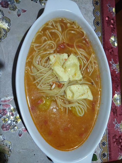 Sopa de queso! umhhhh!  at Pukasoncco arte y Restaurant in Paracas