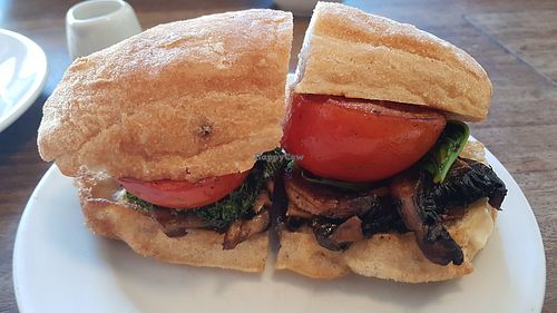 Toasted breakfast sandwich at Cafe Kino in Bristol