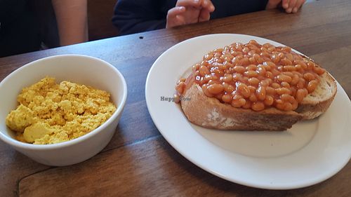 On toast (beans & scrambled tofu) at Cafe Kino in Bristol