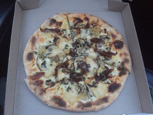 Wild Mushroom vegan pizza  at Dough Bros in Hamilton