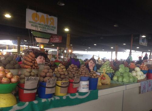 Vegetables section at Pryvoz Market in Odessa