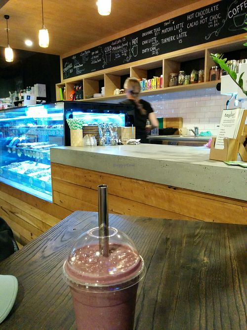 berry smoothie at Taylor's Healthy Grocers in Wollongong